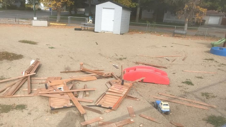 The YMCA of Regina is asking for donations after the playground at their McVeety School childcare centre location was vandalized on the weekend.