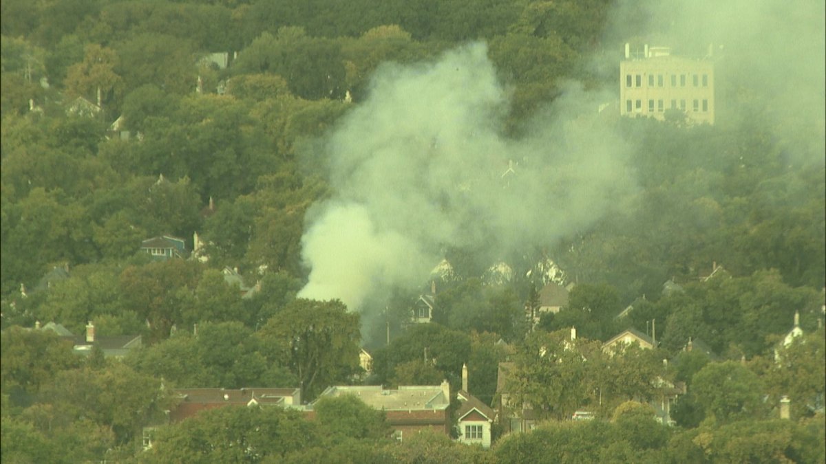 A large plume of smoke in the West End.