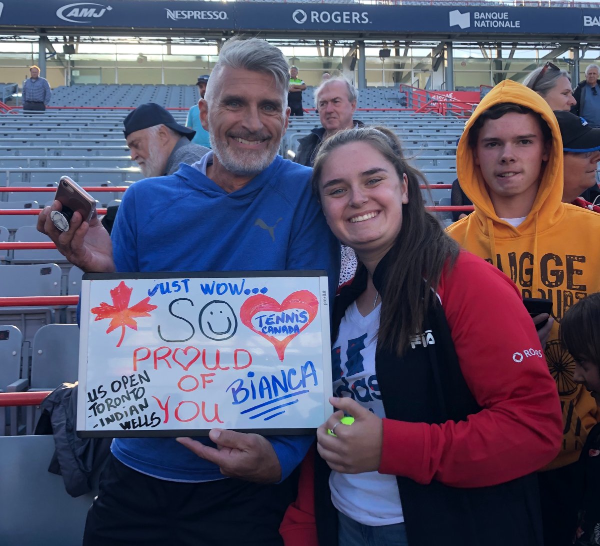 Bianca Andreescu fans at the IGA Stadium in Montreal during open practice, Monday Sept. 16, 2019.