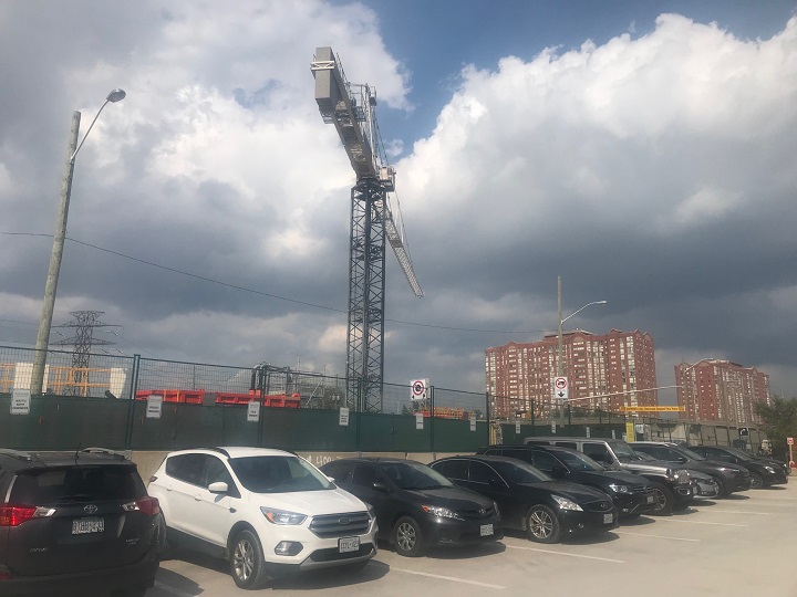 A photo of the Eglinton-crosstown LRT construction site.