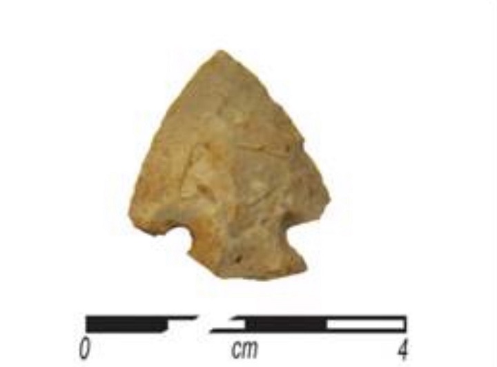 A photo of an arrowhead, the oldest item found during Toronto’s Eglinton Crosstown LRT construction.