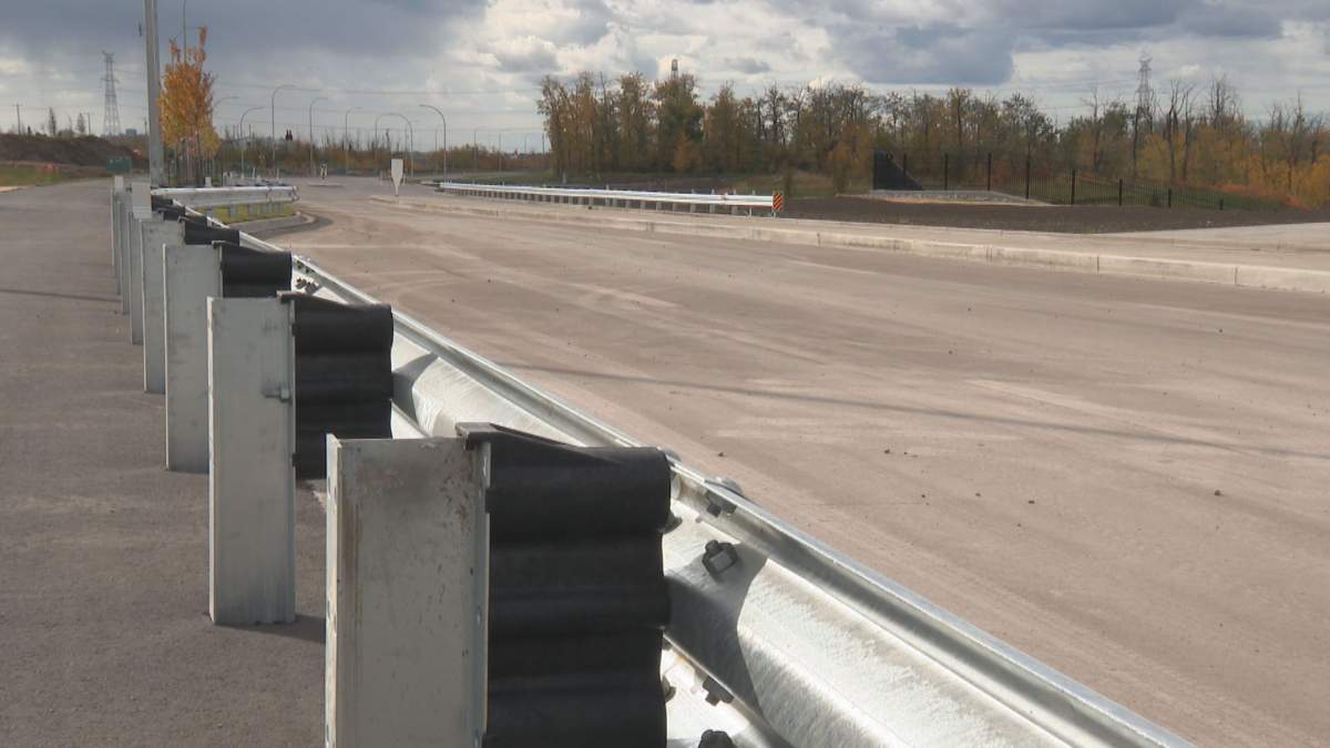 The Aurum Road expansion and wildlife bridge were unveiled in northeast Edmonton Wednesday, Sept. 25, 2019.