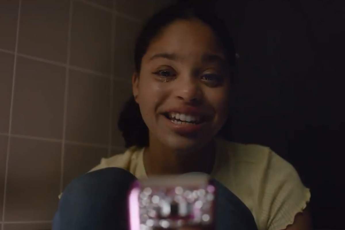 A girl hides from a school shooter in this still image from a PSA video released Sept. 18, 2019.