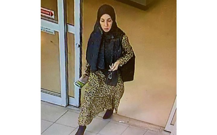 The suspect is described to be in her 30s or 40s, about five-foot-two in height, with a slim build and wearing black heeled boots, an ankle-length leopard print dress, with a dark blue hijab and glasses on her head, police say.