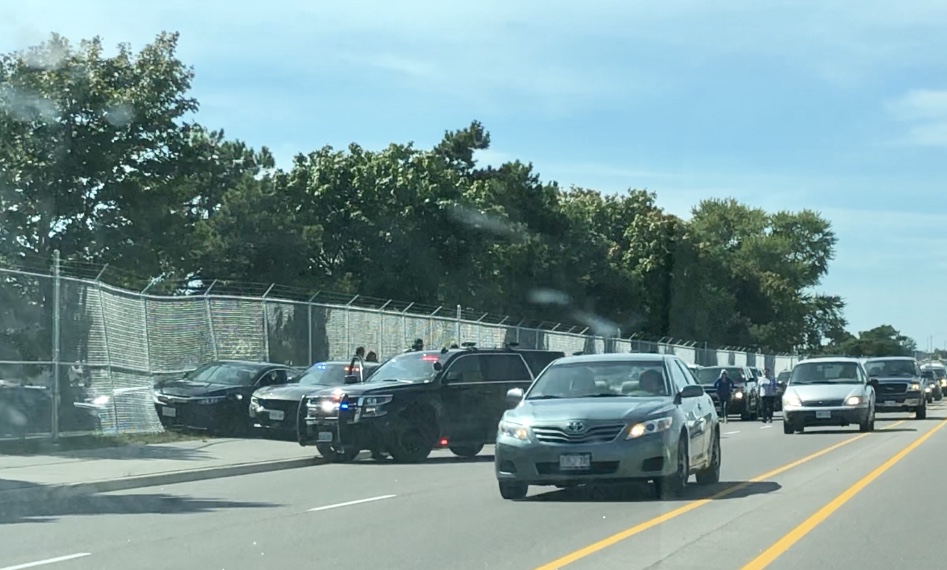 Belleville police were able to pin a vehicle against a fence that had allegedly refused to stop for officers. Police say the driver was attempting to abduct a woman.