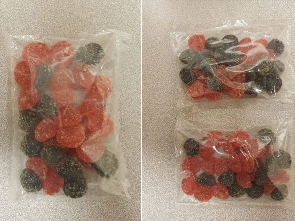 Police say three separate people were hospitalized by tainted candy.