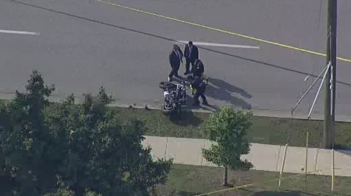A motorcyclist died after a crash in Markham on Wednesday.