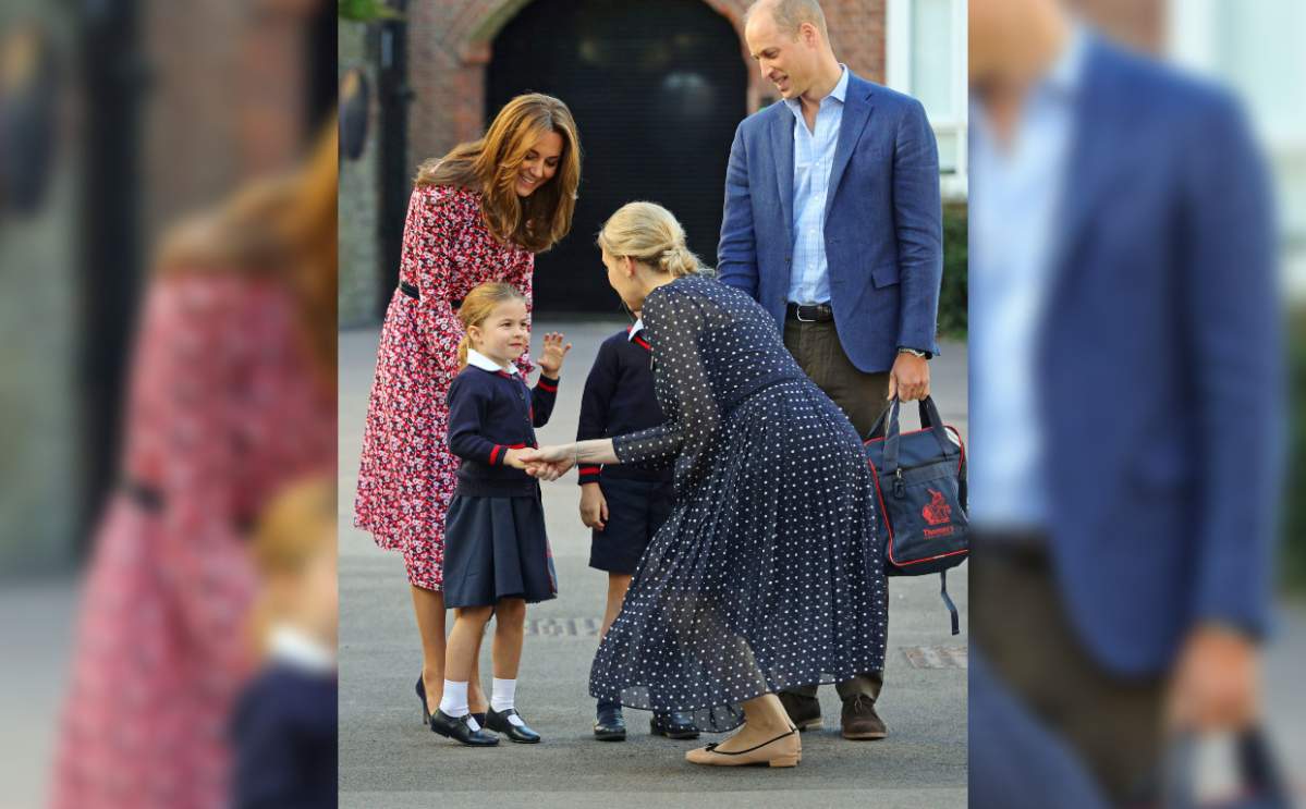 Princess Charlotte shook hands with the lower school’s headmaster, Helen Haslem.