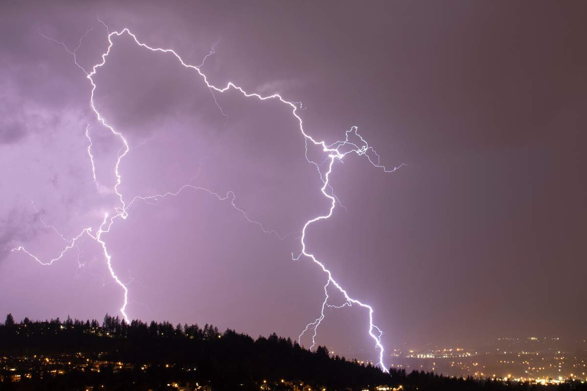 Lightning in Chilliwack on Sept. 7, 2019.