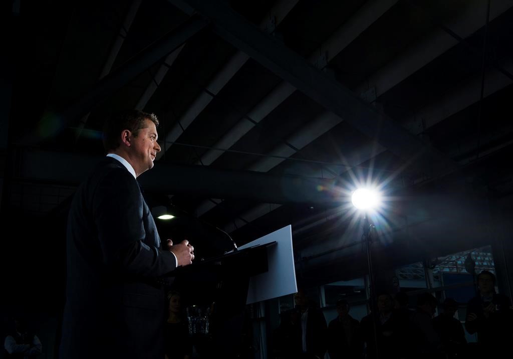 Federal Conservative leader Andrew Scheer makes a announcement at a campaign stop in Montreal on Thursday, September 26, 2019. Scheer is standing by his vow to resume making partisan, patronage appointments to the Senate should the Conservatives form government after Oct. 21.
