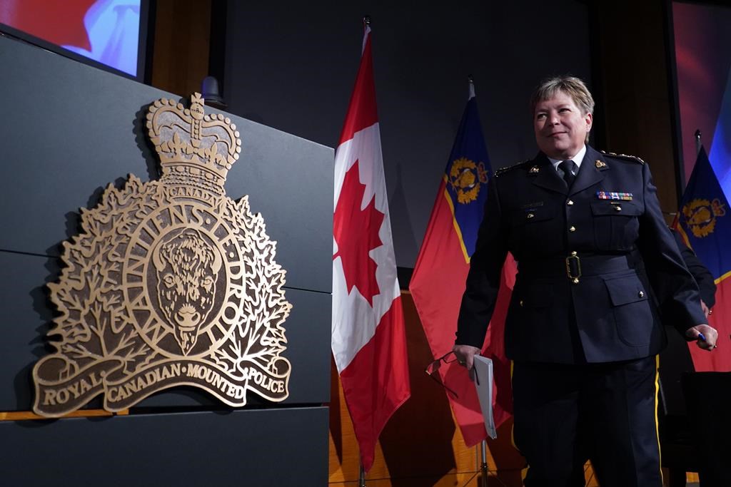 RCMP Commissioner Brenda Lucki after providing an update on the arrest of Cameron Ortis, RCMP Headquarters, Ottawa, Tuesday, Sept. 17, 2019. THE CANADIAN PRESS/Chris Wattie