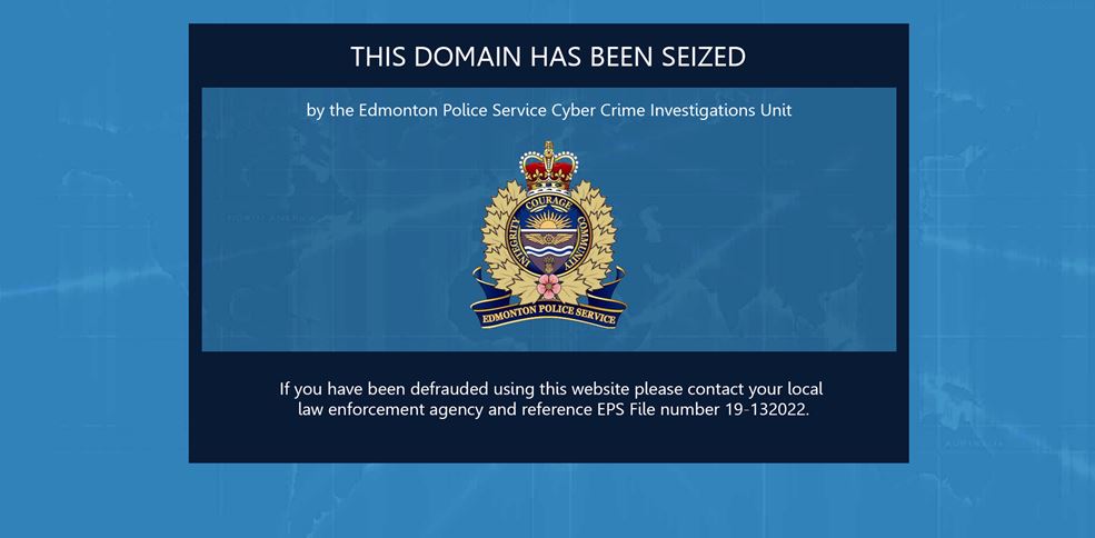 Edmonton police have seized three domains as part of an investigation into fraudulent job postings.