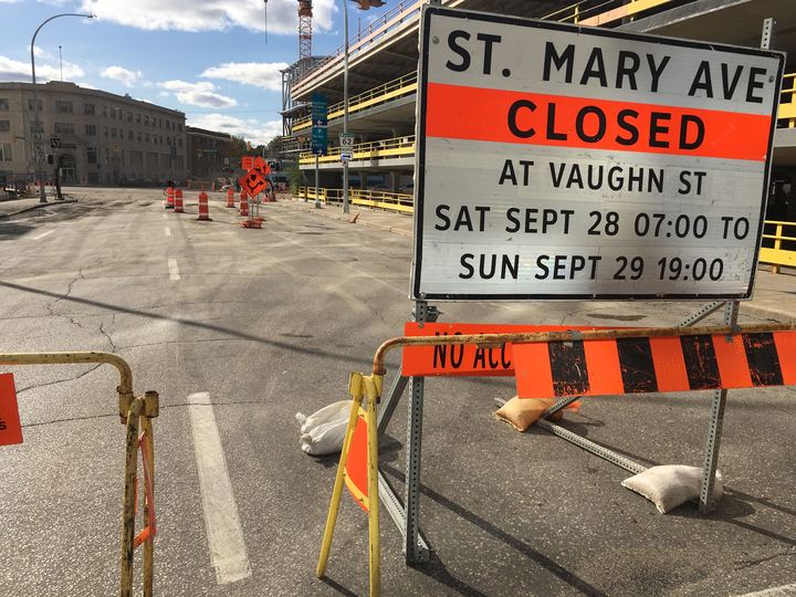 Downtown road closures may pull the brake on your weekend plans, but the lanes will reopen Sunday evening. Michael Draven/Global News.