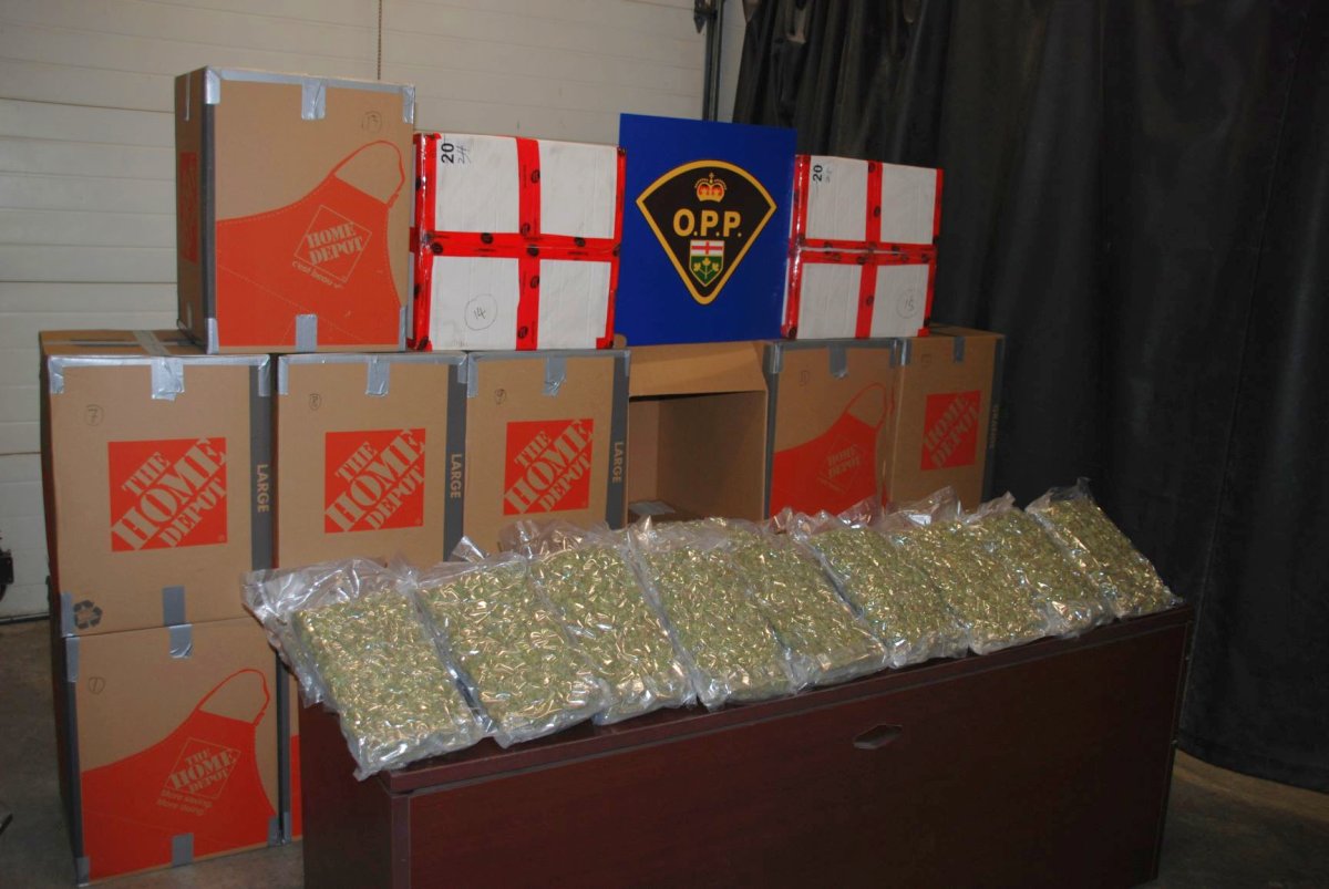 Northumberland OPP say officers seized nearly $2 million worth of cannabis during a traffic stop in Cobourg on Saturday.