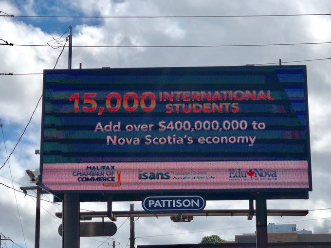 he Halifax Chamber of Commerce, EduNova and ISANS are rolling out a series of billboards touting the benefits of immigration in Nova Scotia. 