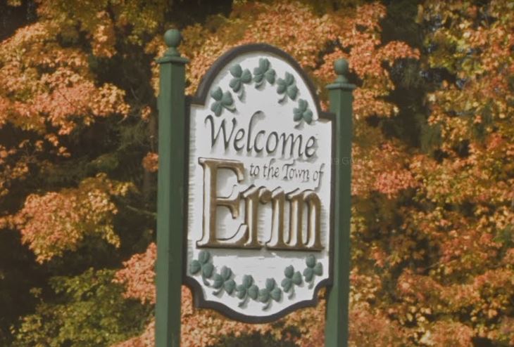 Wellington County OPP say the Town of Erin's welcome sign was reported missing on Aug. 29.