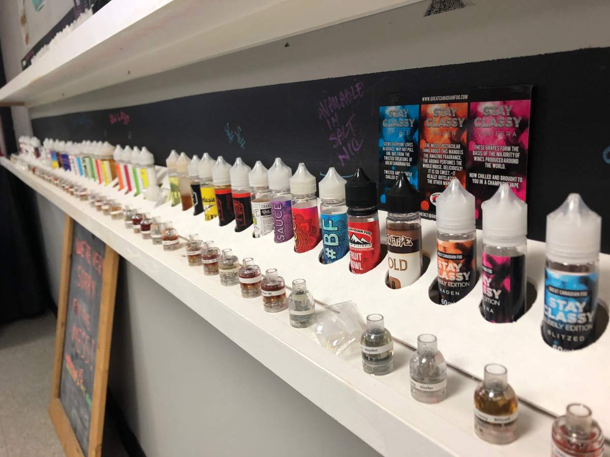 Vape products at It’s Not Smoke, It’s Just Vapour vape shop in London