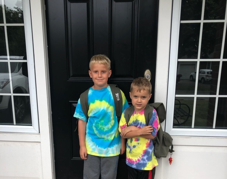 Q107 host Fred Kennedy’s sons Atticus and Ziggy are ready for their first day of school 2019.