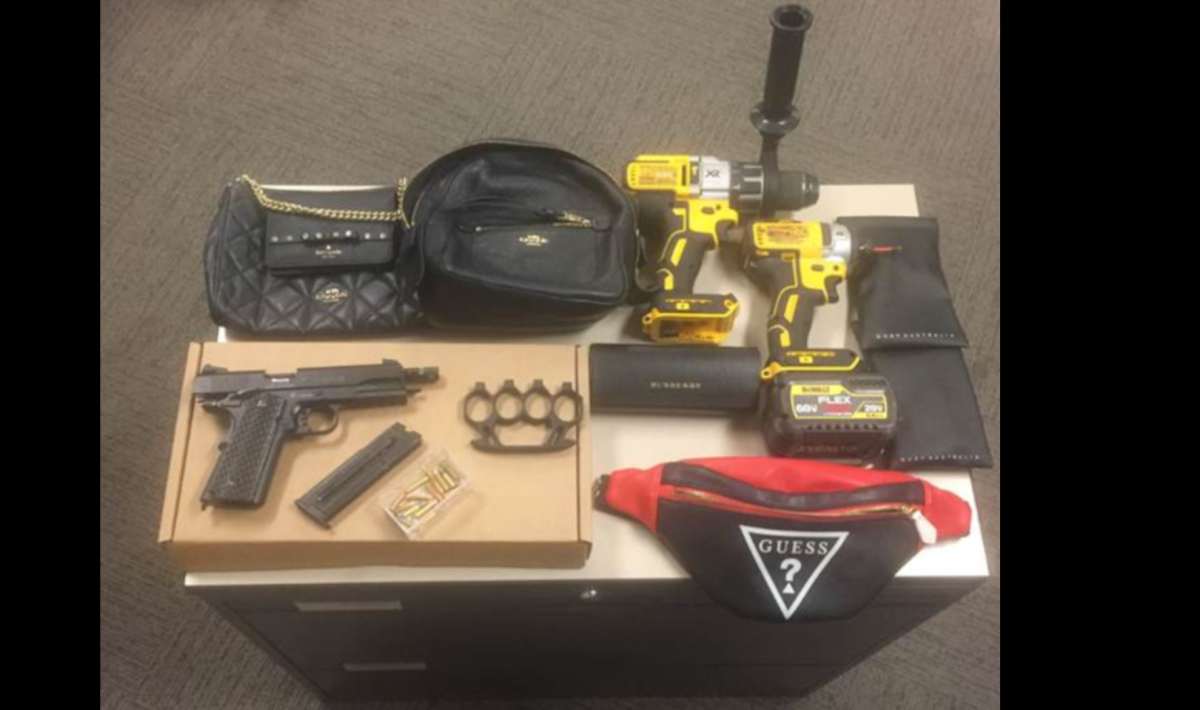 Police seized a number of weapons from a suspect connected to a series of car thefts in Oakville.   