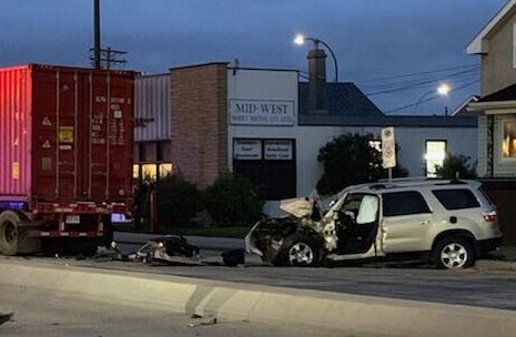 The scene on Logan Avenue Wednesday morning.