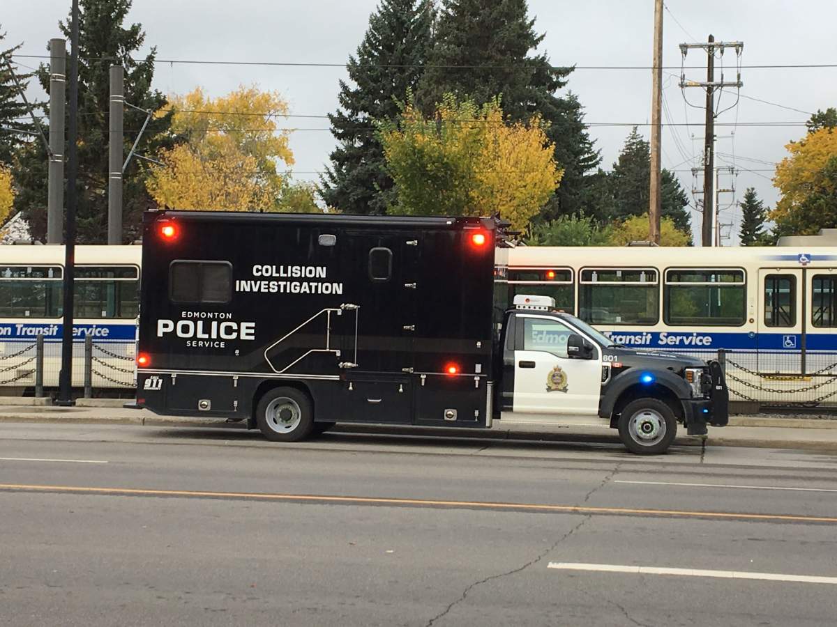 Police investigating a death at the McKernan/Belgravia LRT station on 114 Street at 76 Avenue on Friday, Sept. 27, 2019.
