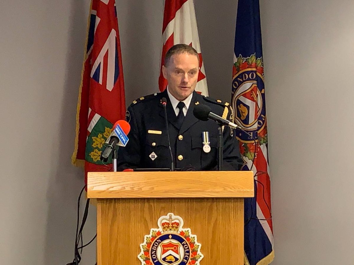 FILE -- London, Ont. Police Chief Steve Williams during a news conference at police headquarters in September 2019.