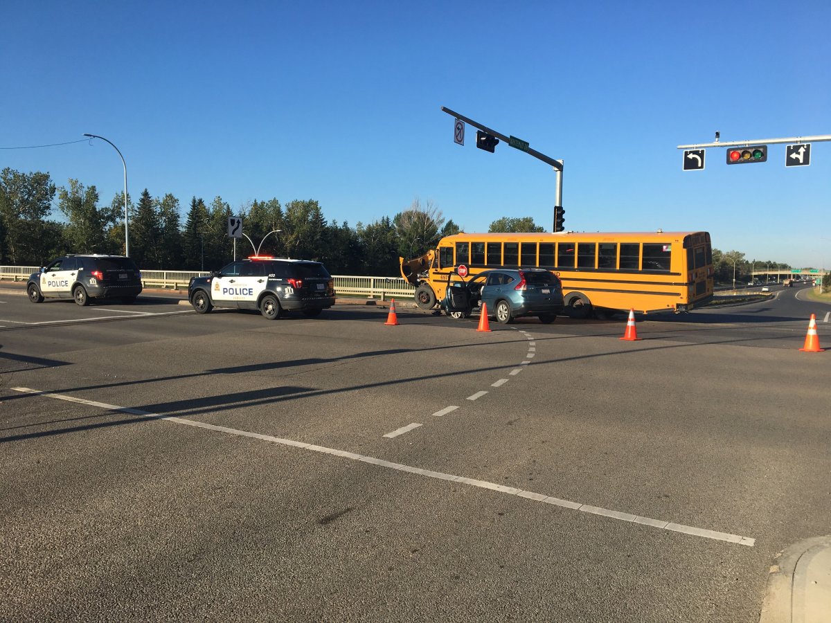 School bus involved in collision in west Edmonton, man taken to ...