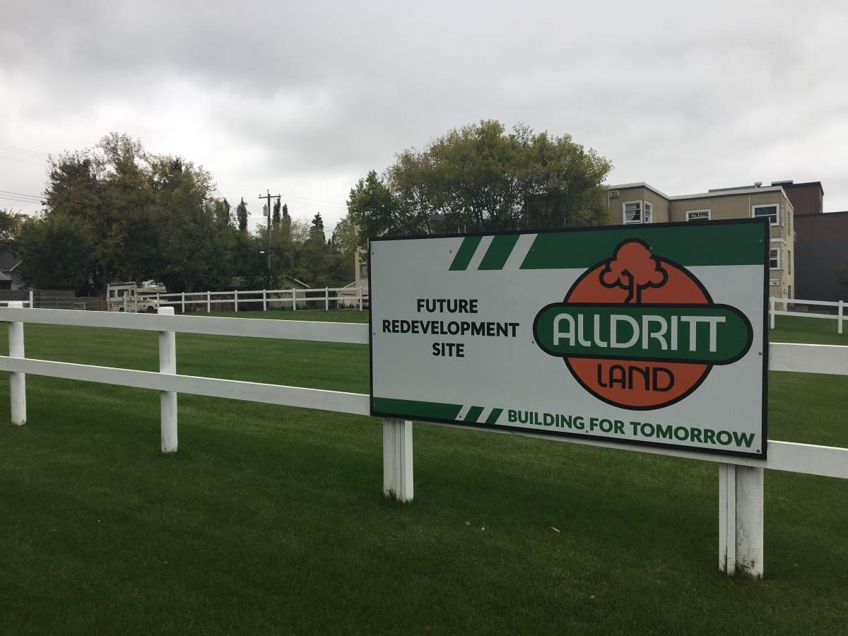 Alldritt Land Corporation has maintained a lot in central Edmonton waiting for development.