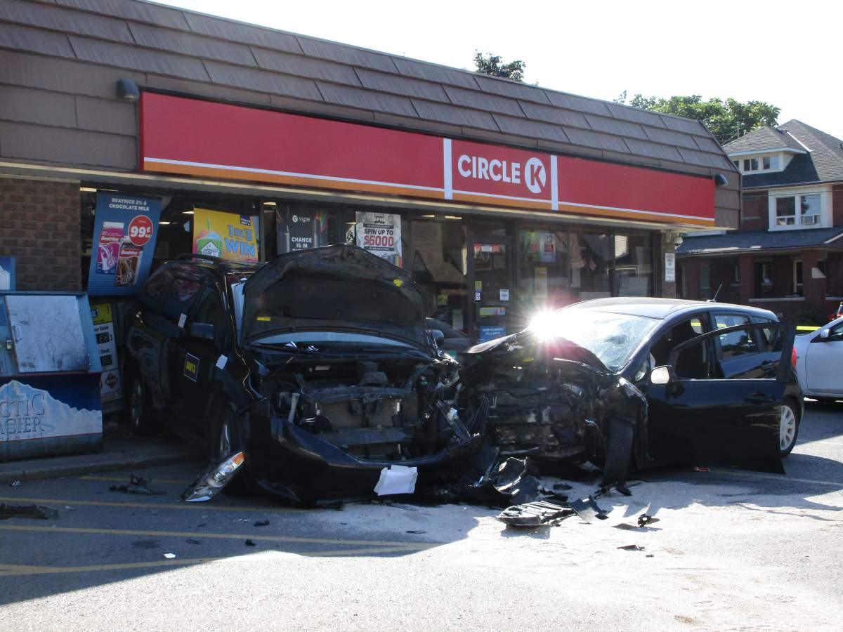 Hamilton police are investigating a crash on King Street at Ottawa.