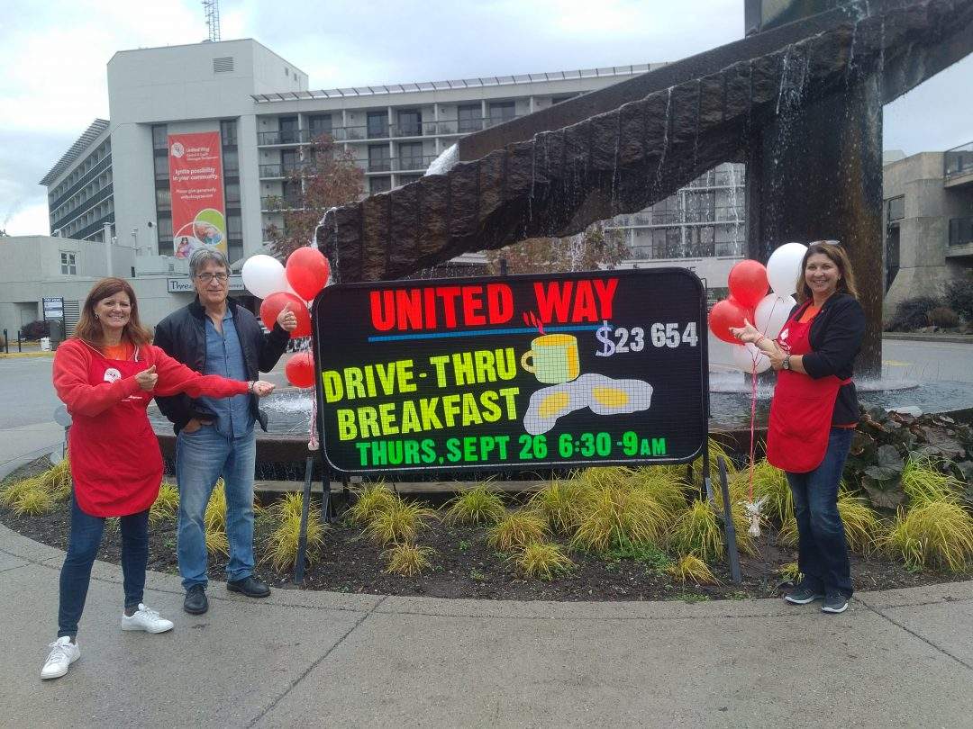 The United Way drive-thru breakfast in Penticton raises $25,134 on Sept. 26, 2019.