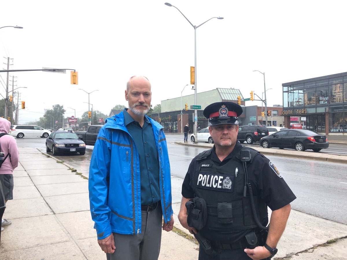 From left to right: Doug MacRae, director of roads and transportation, and LPS Const. D'Arcy Bruce.