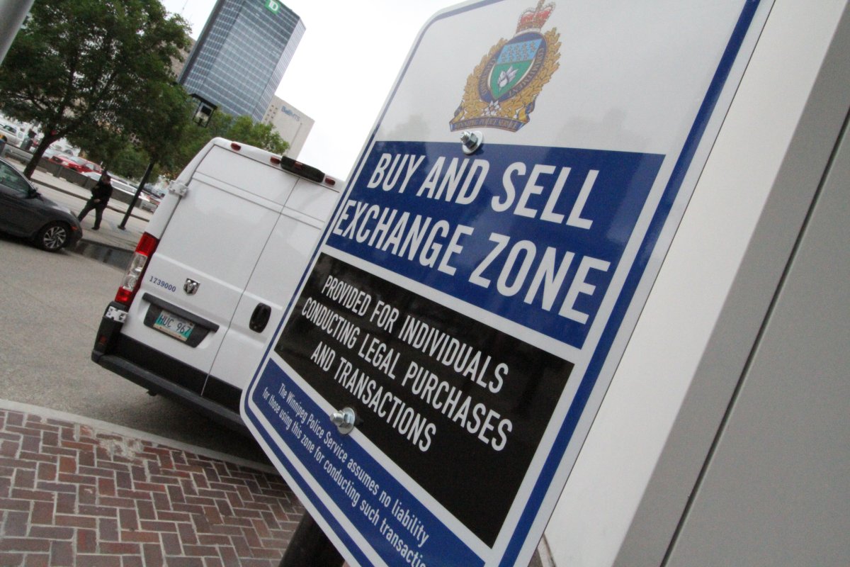 A Winnipeg police buy and sell exchange zone. Police said there are a number of steps you can take to ensure safety when buying and selling items online, including the use of a buy and sell zone.