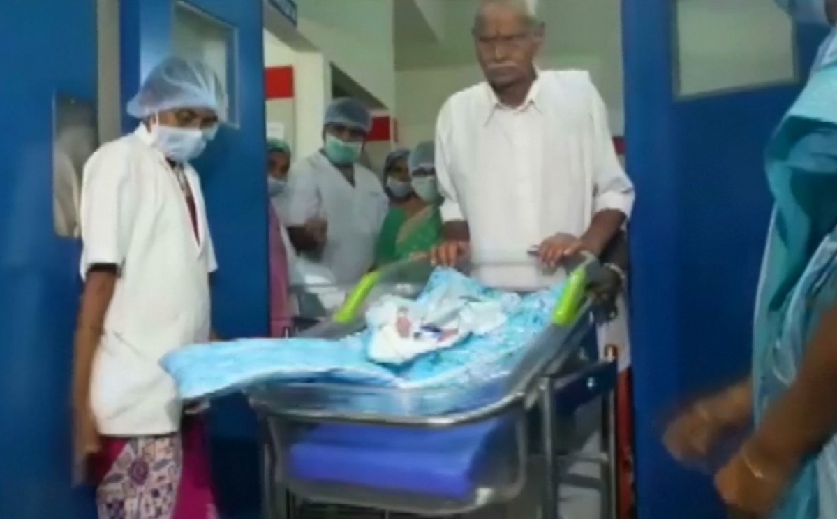 A 73-year-old woman gave birth to twins on Thursday.