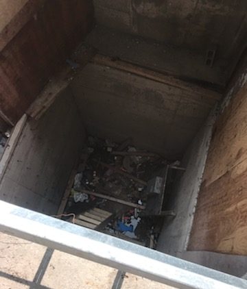 Sources say this hole inside a Halifax Regional Municipality construction site is a major and dangerous fall risk to workers.