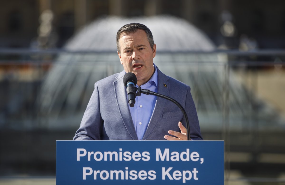 File: Alberta Premier Jason Kenney speaks at a press conference in Edmonton on August 7, 2019. 