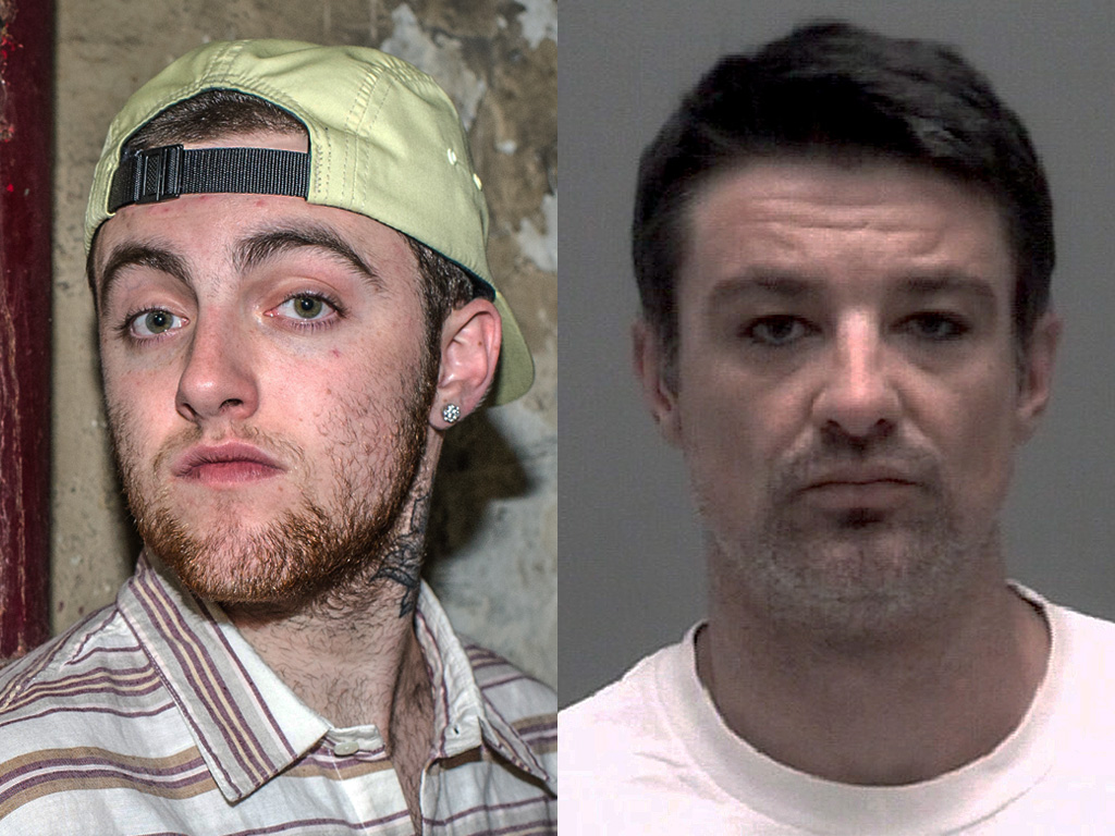 Ryan Reavis, right, was arrested in connection with the death of rapper Mac Miller, left.