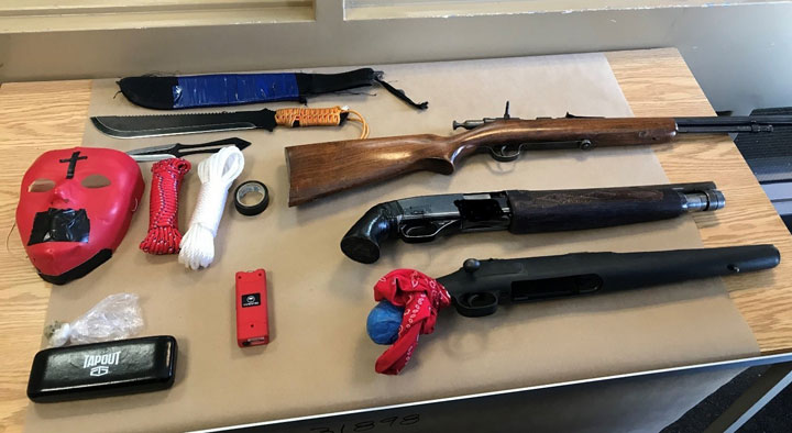 Prince Albert police seized guns and knives as well as recovered a stolen vehicle on Monday.