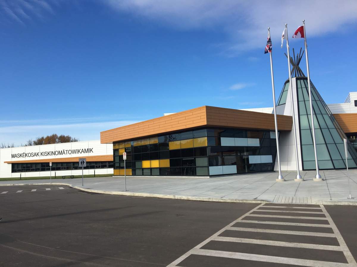 Maskêkosak Kiskinomâtowikamik school in Enoch Cree Nation.