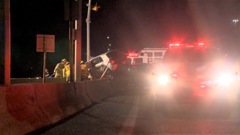 Firefighters respond to a two-vehicle crash on Memorial Drive on Wednesday, Sept. 4, 2019.