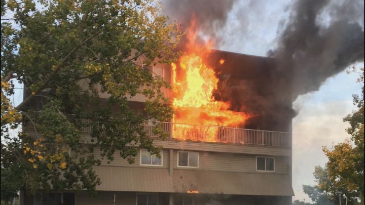 Edmonton Fire Rescue Services said over a dozen fire crews were called to 39 Avenue and Millbourne Road at about 7:30 p.m. on Saturday. 