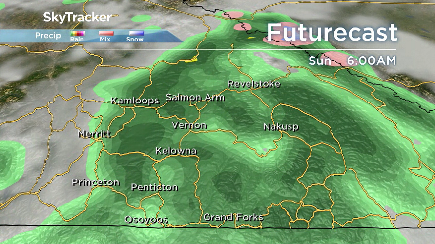 More rain rolls in to start the day on Sunday along another frontal boundary.