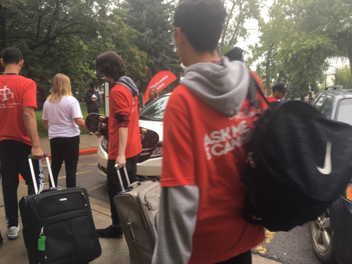 Students are welcomed to the University of Calgary on move-in day on Sept. 1, 2019.