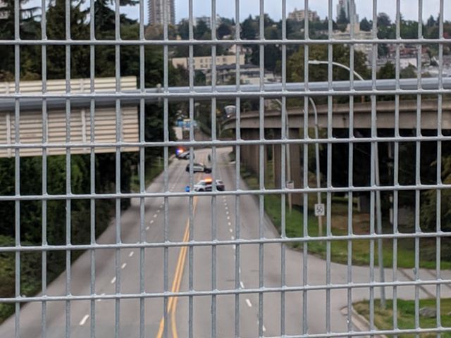 Police at the scene of a fatal crash in New Westminster on Sat., Sept. 21, 2019. 