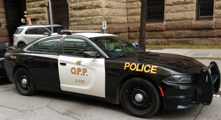Two men have been charged following a reported break-in at an Orillia business on Friday, OPP say.