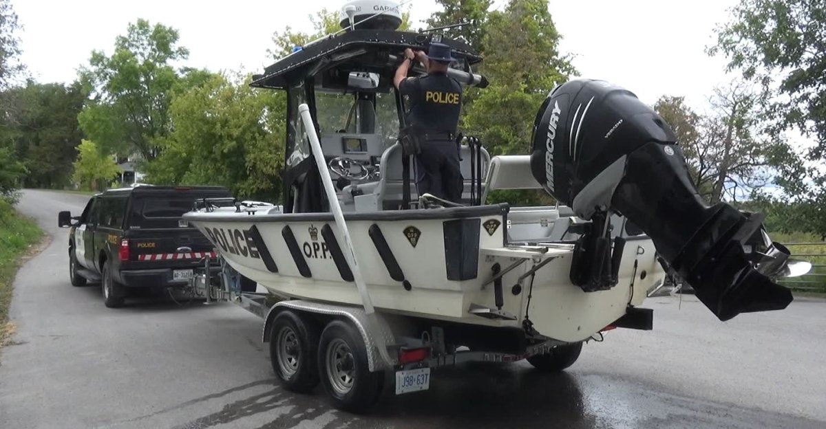 OPP remove their marine unit from Rice Lake on Sunday after recovering a body from the water.