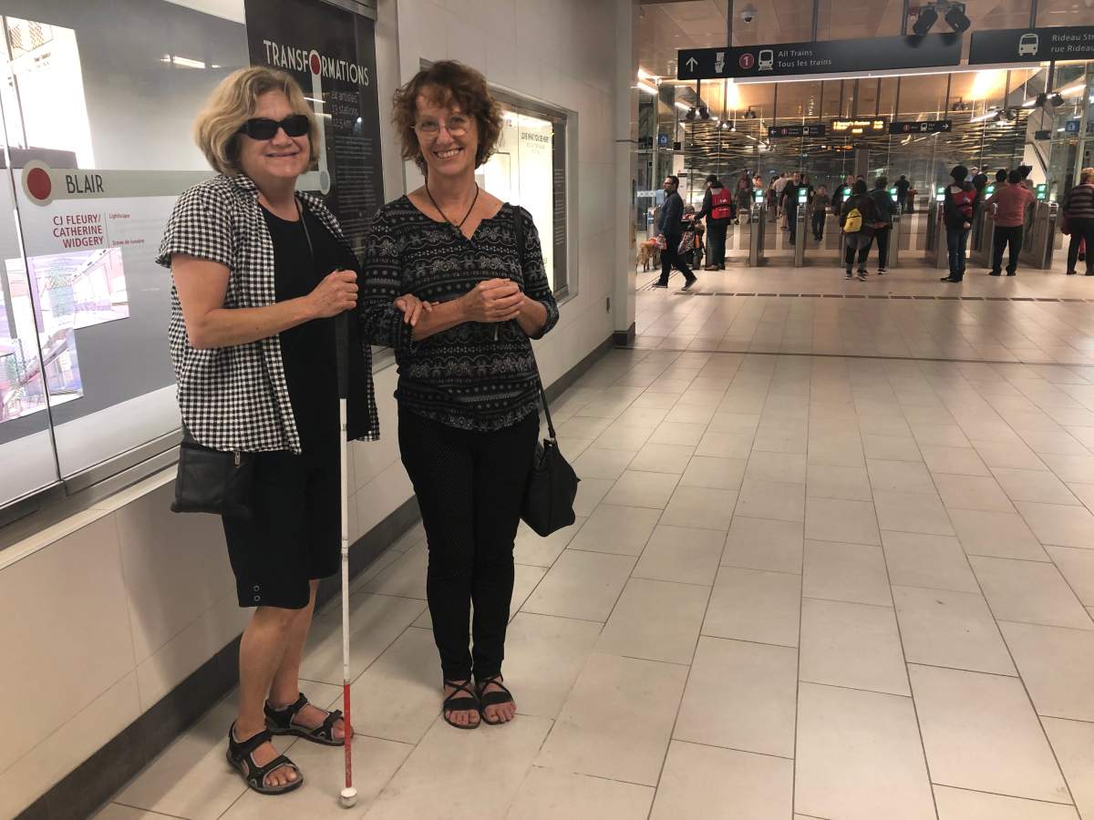 Ottawa residents Brenda Bush (left) and Sally Plant (right) rode the Confederation Line on its opening day. Bush said she felt ‘relief’ as she explored the stations and the trains.