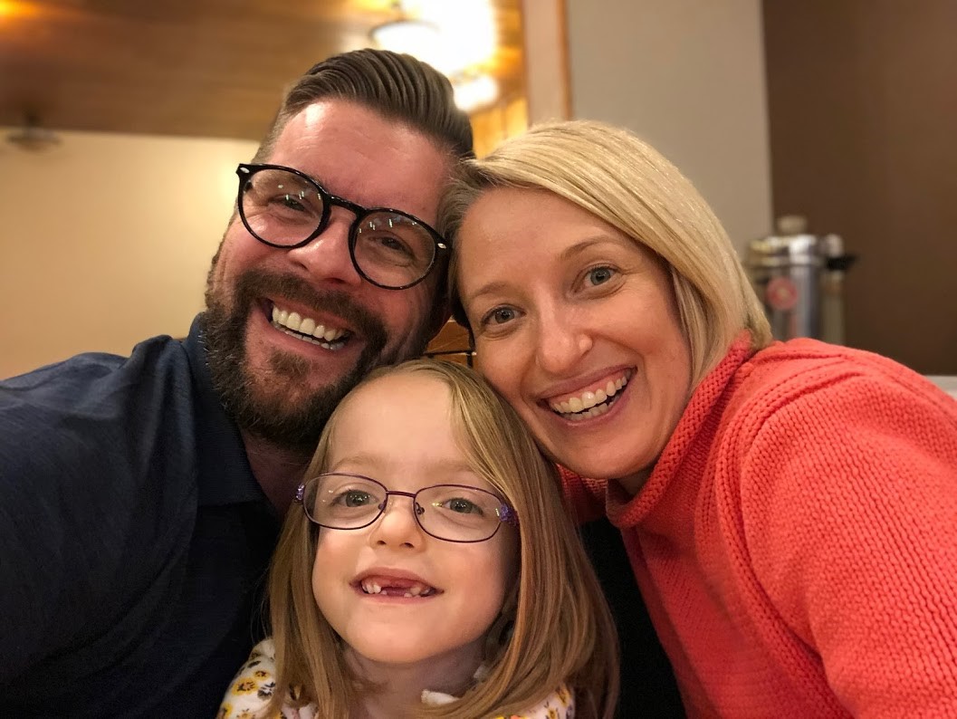 The Turner family celebrates new shipping container home.