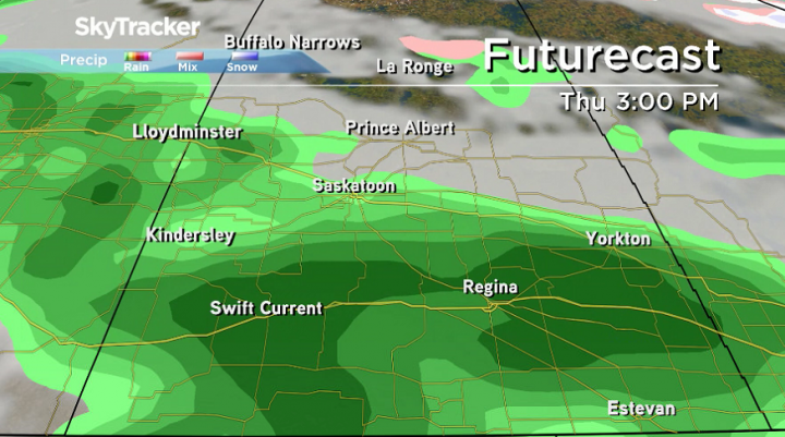 Rain returns Thursday for much of southern and central Saskatchewan.