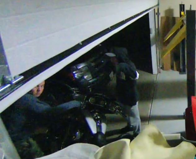 Police are looking for the two men caught on camera.