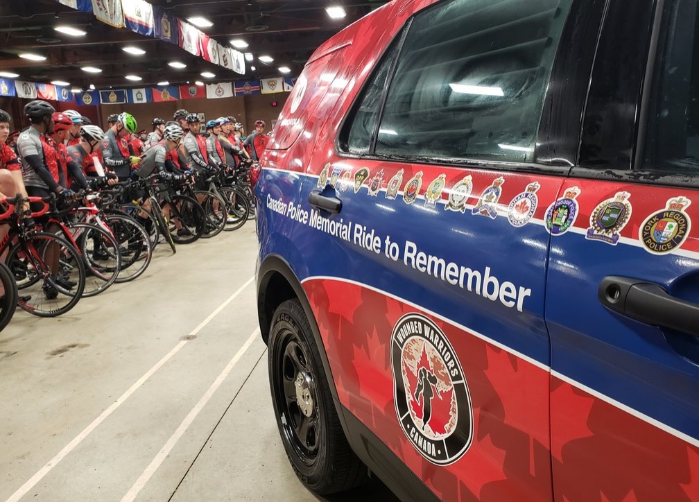 Canadian police officers get set for the 19th annual Ride To Remember.